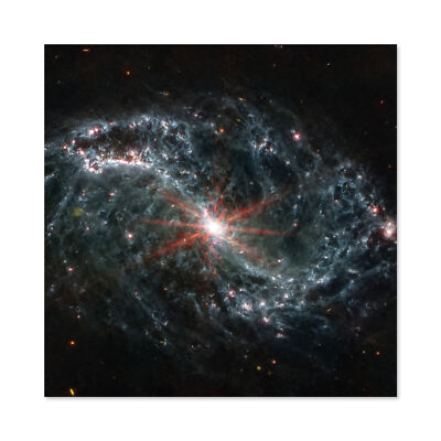 NASA James Webb NGC 7496 Network Gas Dust Galaxies Wall Art Square Print Picture
