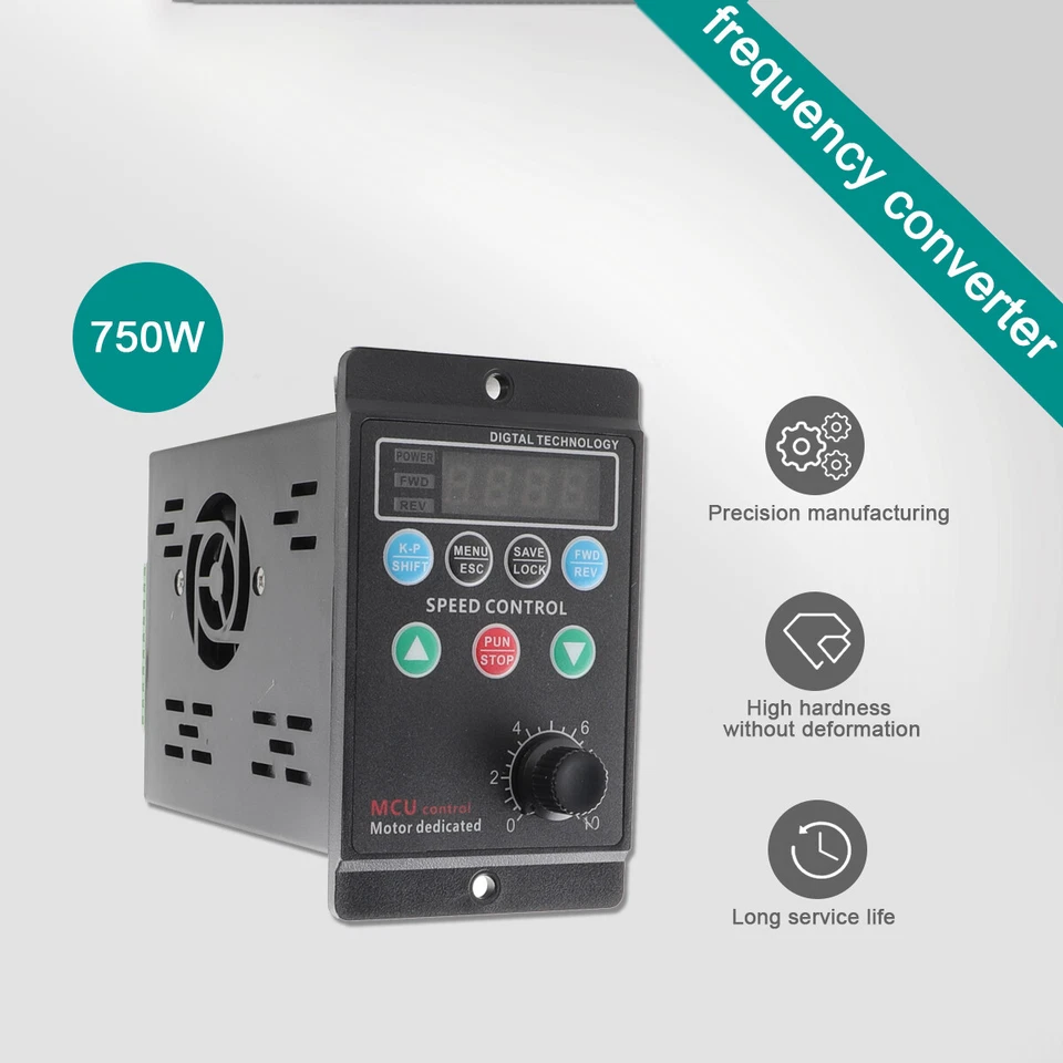 Single Phase to 3 Phase AC Motor Speed Controller Variable Frequency Drive Black - Image 3 of 4