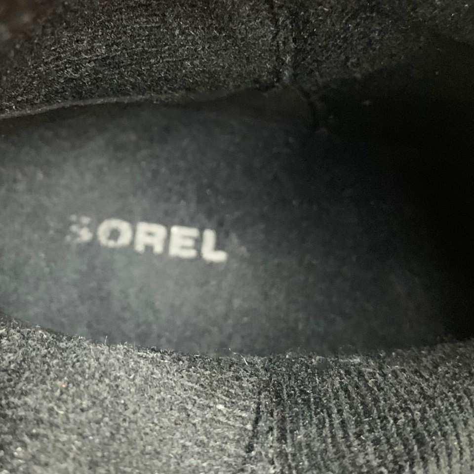 Sorel NL2308089 Major Black and Gray Leather Wedge Moto Boots Womens