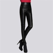 Tight Leather Color High Color Elastic Thick Leggings Outer Wear Solid Autumn