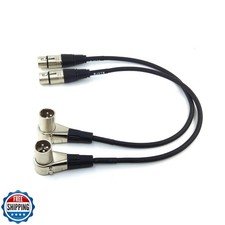 WJSTN Right-Angle Male XLR to Straight Female XLR, XLR Adapter Cable 2Pack