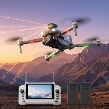 8K GPS M24 Foldable Drone Touch Screen Obstacle Avoidance Auto Return 2Batteries