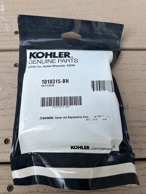 Genuine Kohler 1010315-Bn Escutcheon Assy - Vibrant Brushed Nickel - NEW
