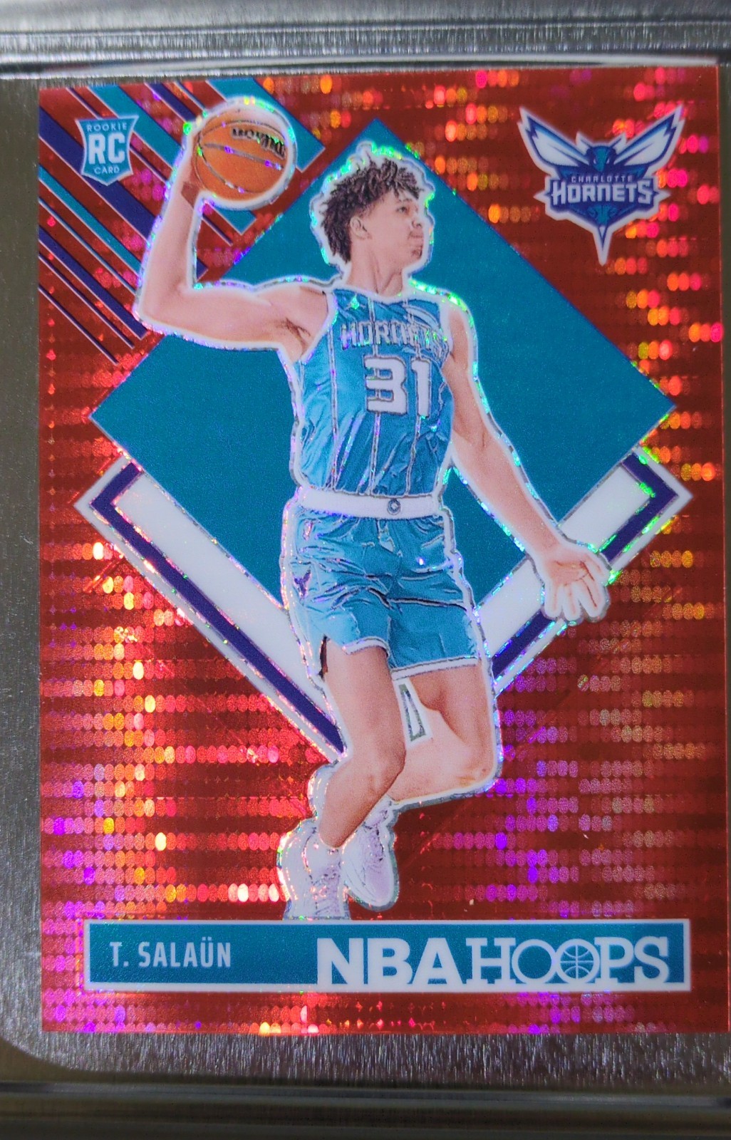 2024-25 Panini Nba Hoops Tidjane Salaun #292 Premium Red Pulsar Prizm /199 RC