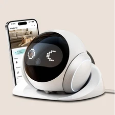 Robot Camera 1080P HD Lens Pet Camera Indoor Movable with Auto-Recharge, 2-Wa...