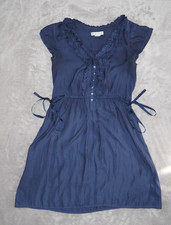 American Eagle Ruffle V-Neck Cap Sleeve Mini Dress - Navy Blue - Women's Small