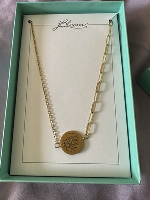 J BLOOM 16'' GOLD TONE  NECKLACE NEW IN BOX ADJUSTABLE CHAIN Religious