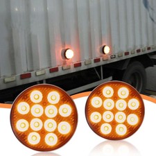 Pair Amber Magnetic Rechargeable Strobe Warning Beacon For Truck Trailer Coach