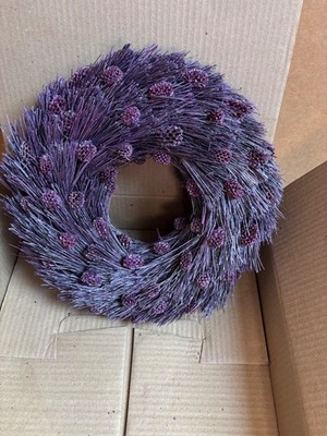 Claremont May Innocence Flieder/Lila Weihnachten Festlicher Kranz 30cm 12'' EINMAL BENUTZT
