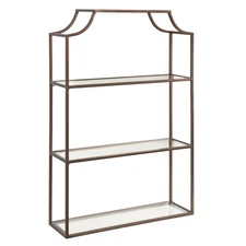 Kate and Laurel Ciel Three-Tiered Wall Shelf, 21 x 30, Bronze, Decorative Flo...
