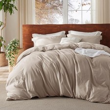 100 Washed Cotton Oversized King 120" x 98" 02 - Warm Sand No Comforter 