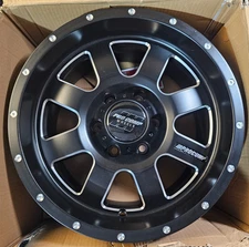 (QTY 1) Pro Comp 73 Trilogy Satin Black Milled Wheel Rim 17x9 6x139.7 -6mm