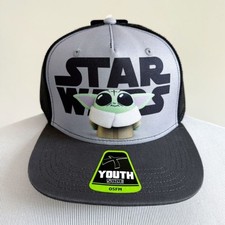 Star Wars Mandalorian Kids Hat Black Green Grogu Baby Yoda Snapback Disney Gift