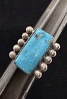 Thick VTN Old Pawn Native American Sterling Kingman Turquoise Matrix Ring sz7.5 — photo 9