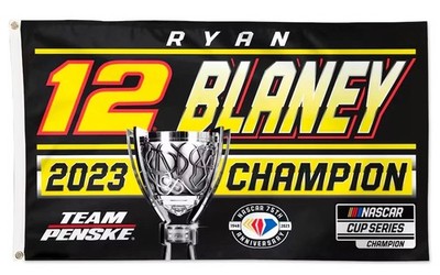 Ryan Blaney #12 Cahmpion 2023 Nascar Car Racing 2x3,3x5,4x6,5x8 FT Flag Banner