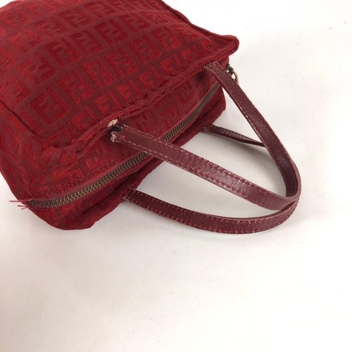 Fendi Women Zucca Pattern Handbag Red Ladies Brand Limited Edition VHTF Popular - Picture 5 of 12