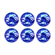 3.08 Ct IF [6 Pcs Lot] Beautiful Round 5 MM AAA Bluish violet Natural Tanzanite
