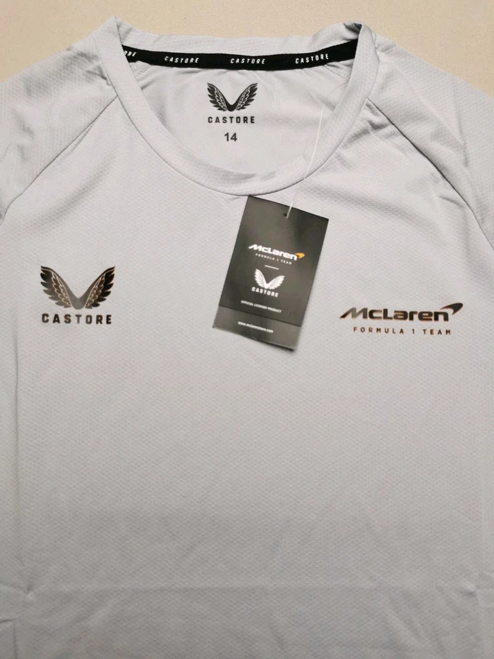 MCLAREN FORMULA 1 TEAM Womens Size 14 Performance T-Shirt (BNWT) Grey Black - Image 3 of 4