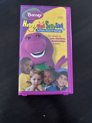 #ad 2003 Barney “Happy Mad Silly Sad” Putting A Face To Feelings VHS MINT $27.99