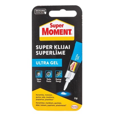 SUPER MOMENT ULTRA GEL Flexible Super Glue Strong Instant Adhesive Pattex 2g
