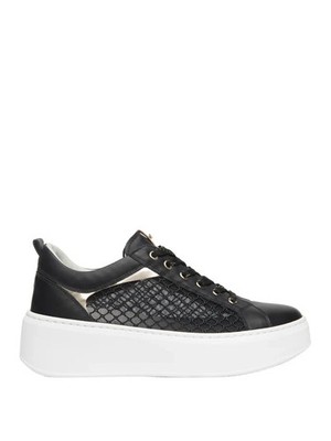 Sneaker Nero Giardini Damenschuhe Leder schwarz P/E 2026 E615292D perforiert