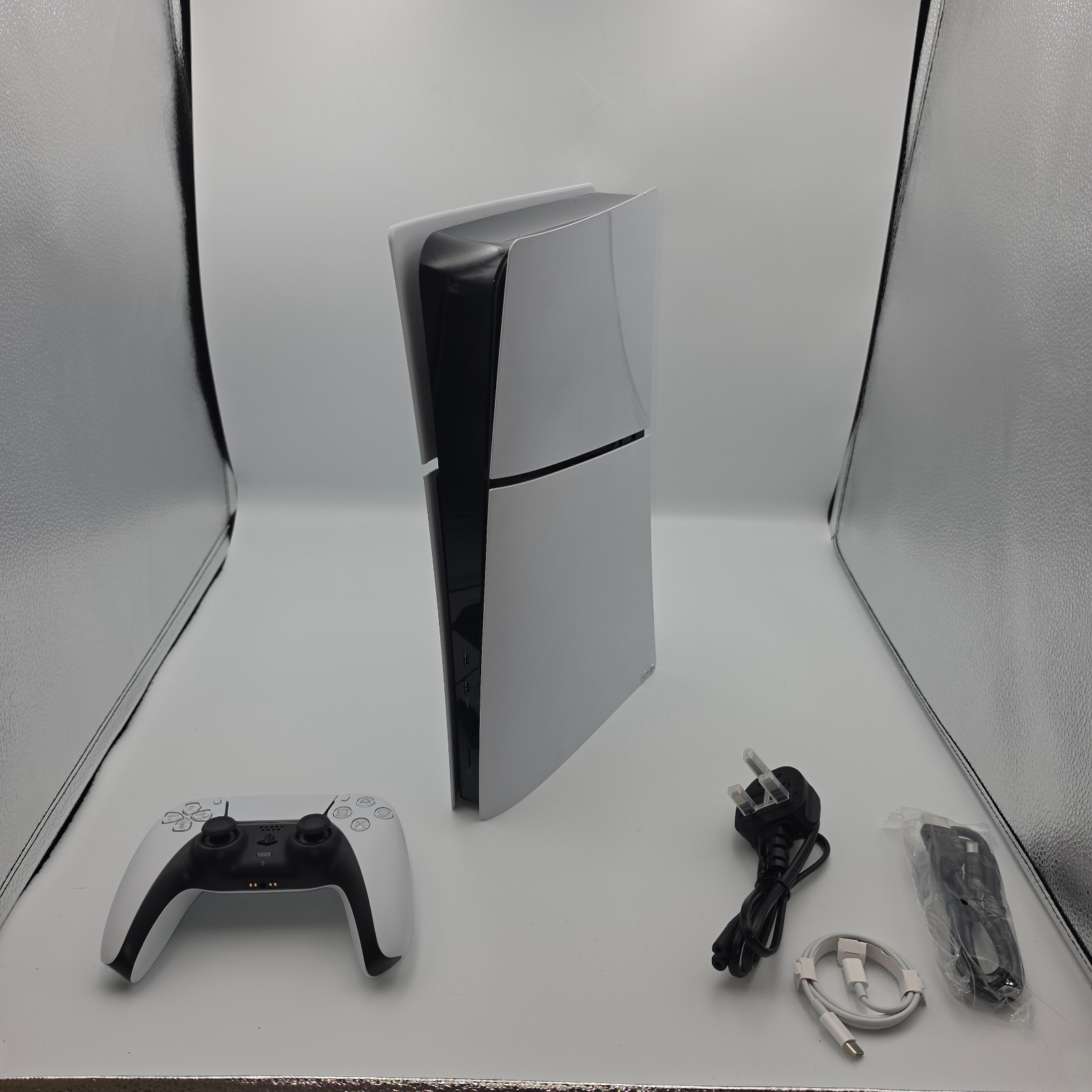 Sony PS5 Slim Disc-free Edition w/Hall Effect Controller + Cables - White