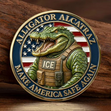 Alligator Alcatraz ICE Challenge Coin Make America Safe Again Funny Collectible