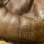 Vtg Spalding  Triple Play 1205 Baseball  Glove 3 Finger Spalding TM Button  — photo 2