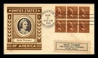 DR JIM STAMPS US COVER MARTHA WASHINGTON PRESIDENTIAL SERIES FDC BLOCK