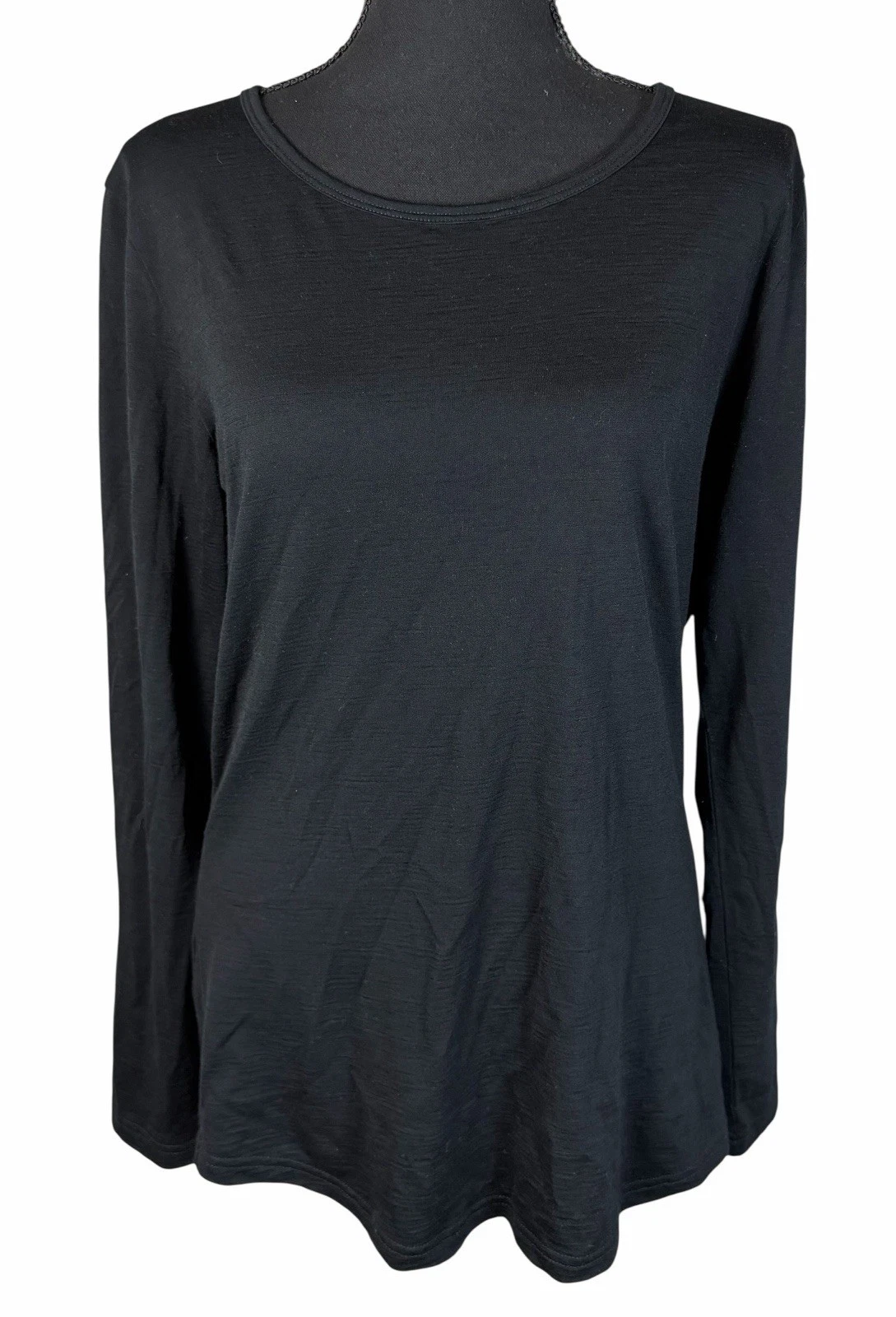 Segments Women’s Merino Wool Long Sleeve Base Layer Black Large Outdoor Hiking