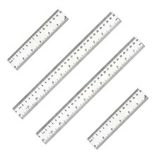 4 Pack 12 6inch Straight Rulersclear Plastic Ruler Suitable For Student School A