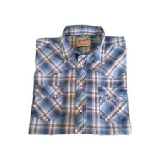 2XL WRANGLER WESTERN COWBOY RODEO ELEGANT PLAID PEARL SNAP SHIRT SAWTOOTH POCKET