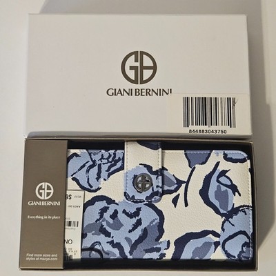 Giana Bernini Floral Women's Card Wallet Purse Blue White NWT