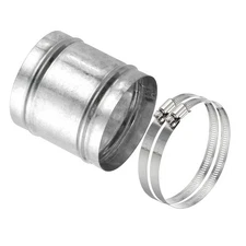 100mm/4" Duct Connector, Galvanized Steel Duct Coupling, 4" Long