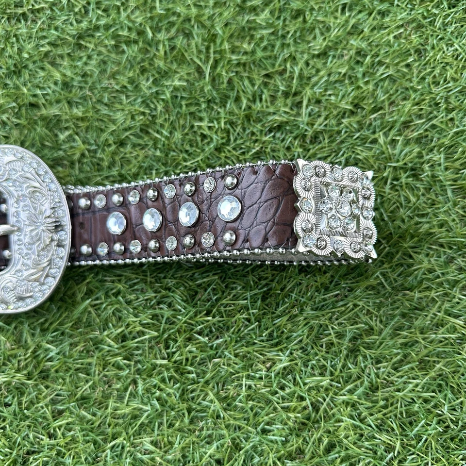 Западная ковбойка Blazzin Roxx женщины крокодила печать коричневый кожаный ремень женщин размер XL - Изображение 3 из 4