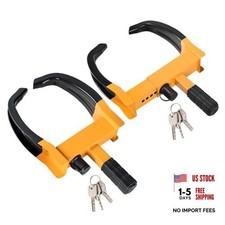 2PCS Trailer Wheel Lock Universal Adjustable Trailer Wheel Lock Anti Black