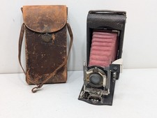 Antique 1909 KODAK No 3A FOLDING POCKET CAMERA - Model C - Red Bellows W/ Case