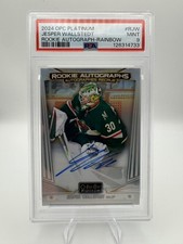 2024-25 O-Pee-Chee Platinum RJW Jesper Wallstedt Rookie Autographs Rainbow PSA 9