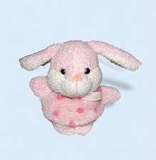 Vintage Russ Luv Bunch Bunny Baby Puffs Plush 3  Mini Pink Polka Dot Beanie