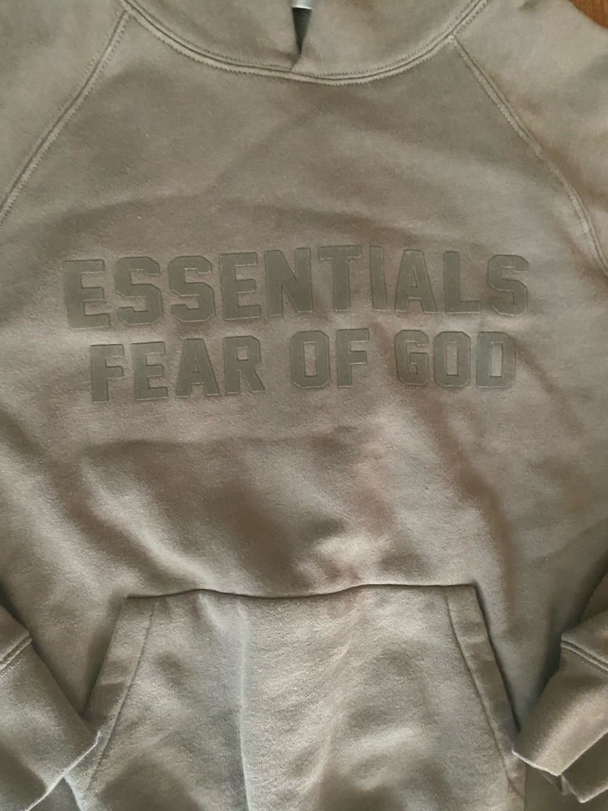 Fear of God Essentials Pullover Hoodie Olive Green  - Size Extra Small