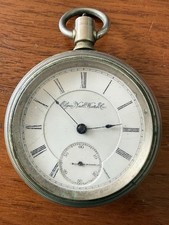ANTIQUE ELGIN GRADE 297 MODEL 5 15j FULL PLATE 18s POCKET WATCH 1905 BEADED CASE