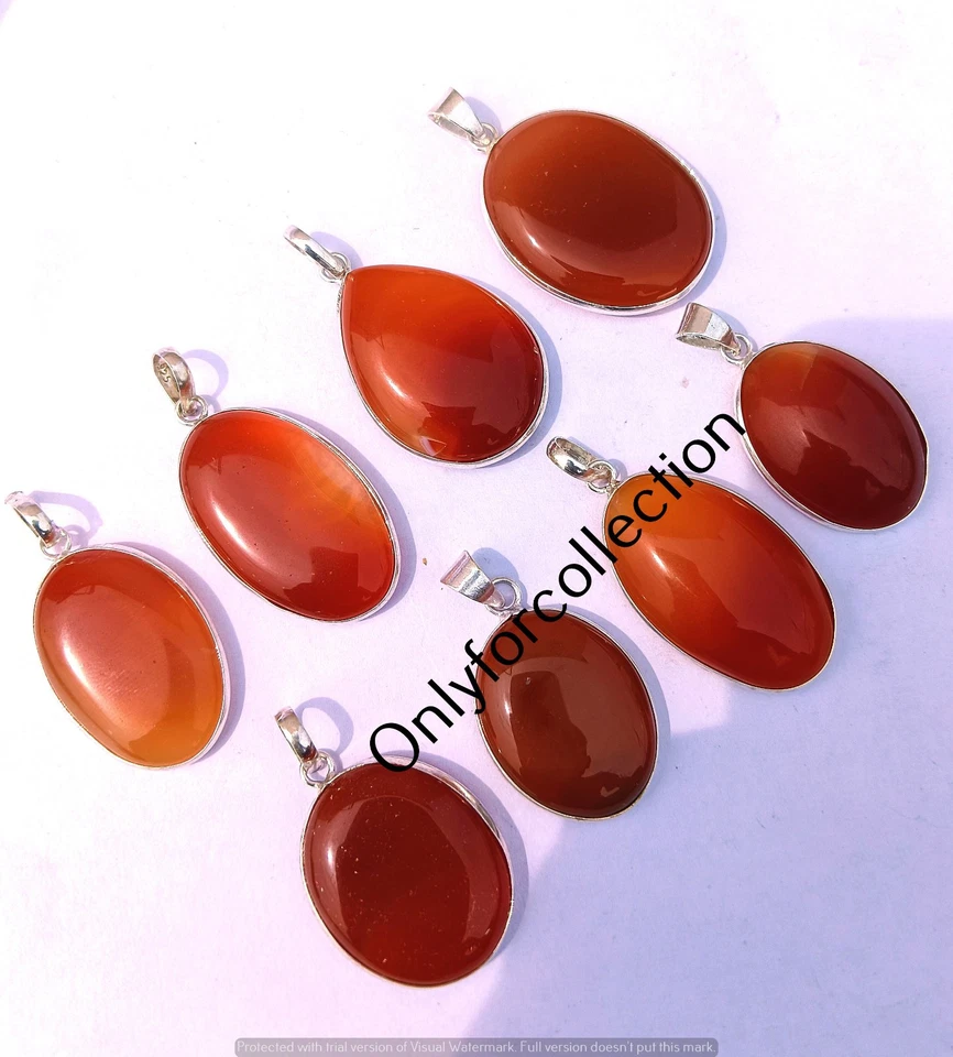 Оптовая продажа кулоны с драгоценными камнями корнелиан лот ювелирных изделий с покрытием из серебра 925 пробы - Изображение 2 из 4