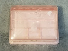 Vintage Hammer Plastic Sewing Box Pink Needle Thread Scissors Design-AMAZING!!!
