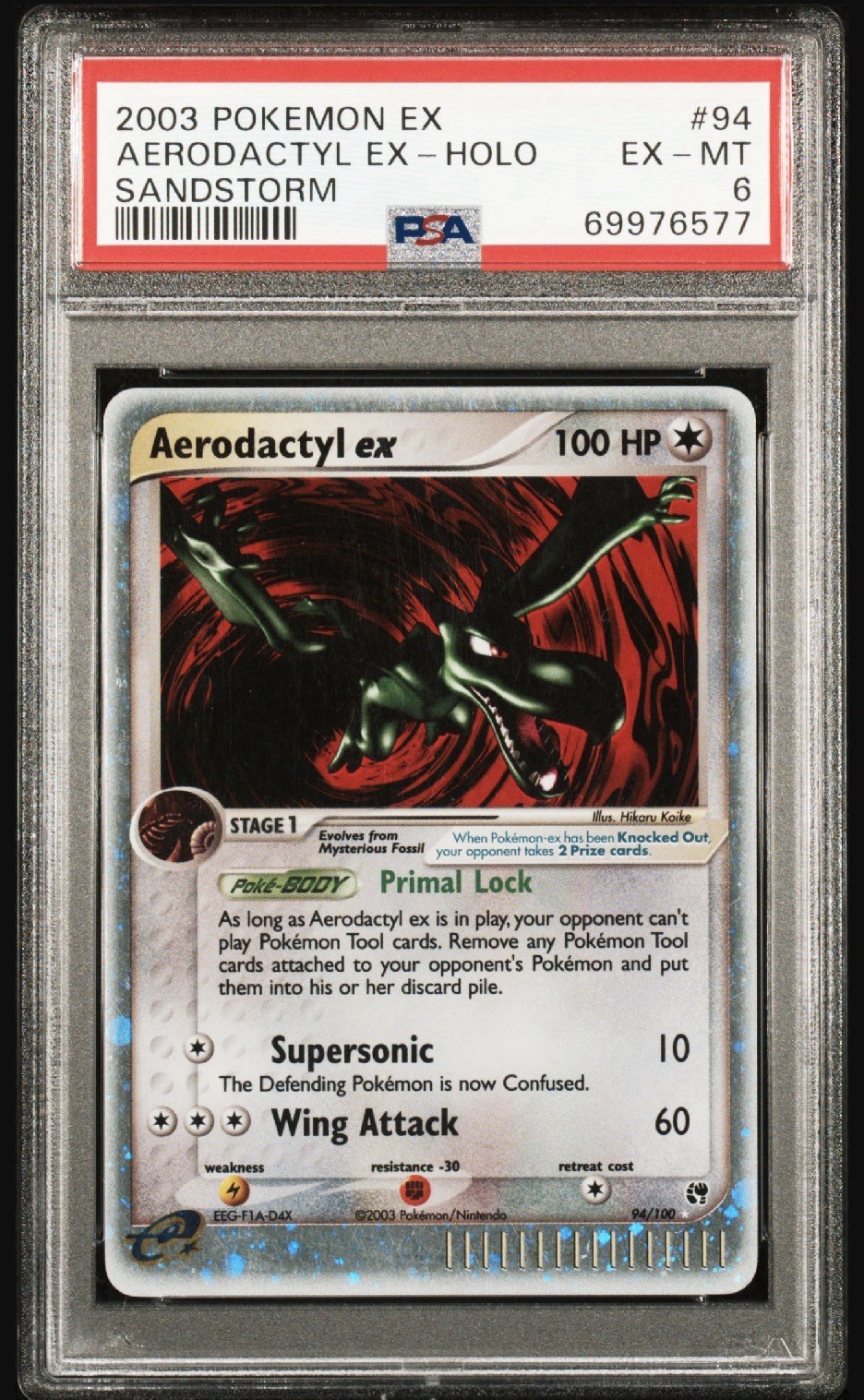 Pokemon TCG Aerodactyl Ex 94 PSA 6