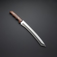 Cuchillo de machete Tanto Bowie forjado a mano mango de nogal de acero al carbono para acampar