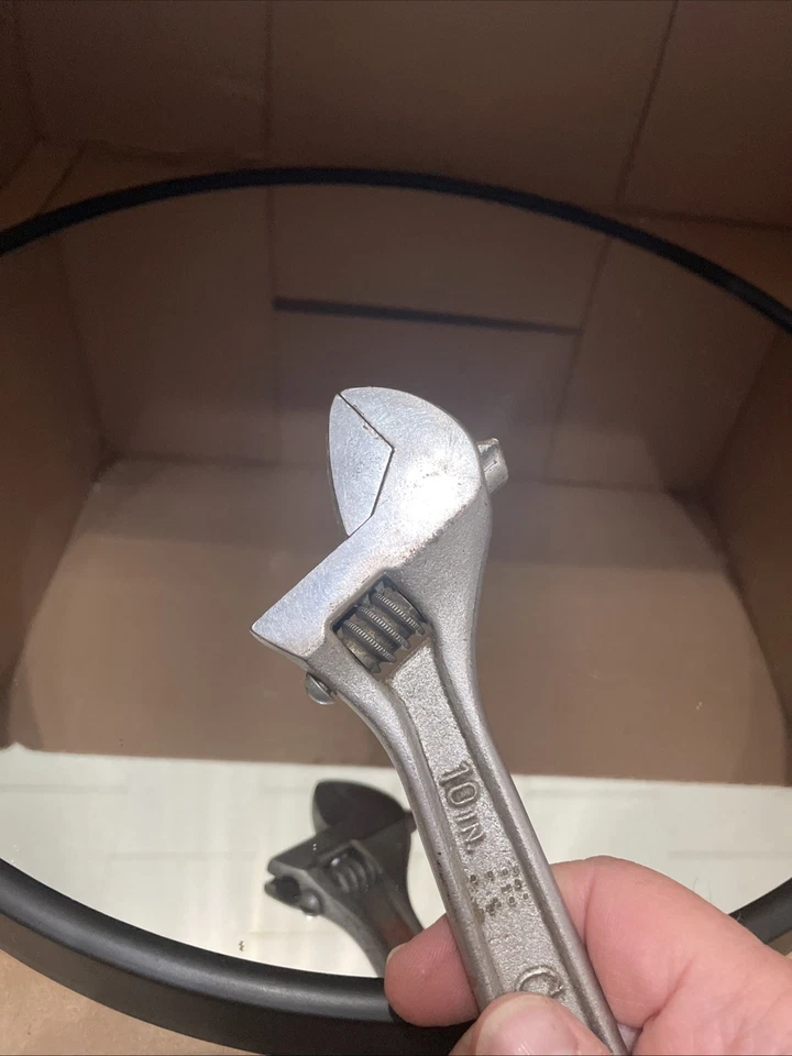 Винтажный 10-дюймовый регулируемый полумесяц гаечный ключ США кованая сталь - Изображение 3 из 4