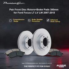 Pair Front Disc Rotors+Brake Pads 300mm for Ford Focus LT LV LW 2007-2015