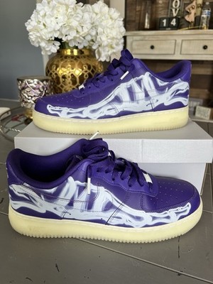 Nike Air Force 1 '07 Low Skeleton QS Shoes Men s SZ 11.5 Court Purple CU8067-500
