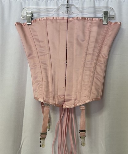 Vollers Made In England Boned Corset Pink Satin UK 26 EU 36