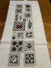 Completed unframed  Sampler With Flowers